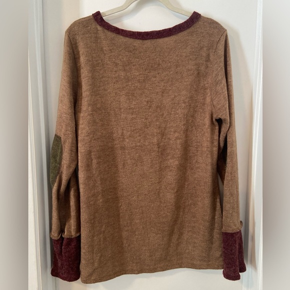 Bibi relaxed fit crew neck sweater with elbow patches - Picture 4 of 8